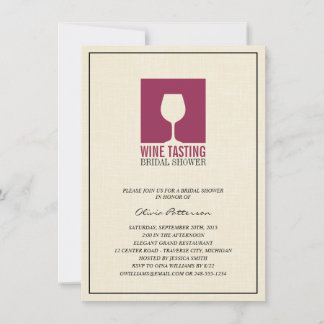 Elegant Wine Tasting Bridal Shower Invitations Kaart