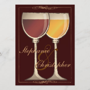 Elegant Wine Thleed Bridal Shower Invitation Kaart