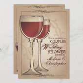 Elegant Wine Thleed Couples Wedding Shower Kaart (Voorkant / Achterkant)