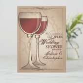 Elegant Wine Thleed Couples Wedding Shower Kaart (Staand voorkant)
