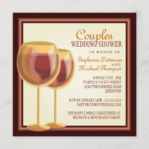 Elegant Wine Thleed Couples Wedding Shower Kaart