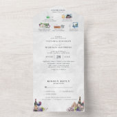 Elegant Wine Vineyard All in One Wedding Invite All In One Uitnodiging (Binnen)