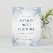 Elegant Winter 40th Birthday Invitation – Frosted (Debout devant)