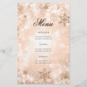 Elegant Winter 70 Birthday Program Roos Gold Menu (Achterkant)