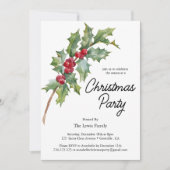 Elégant Winter Berries Fête Invitation (Devant)