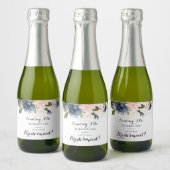 Elegant winter bloemenbruidsmeisje voorstel sparkling wijnetiket (Flessen)