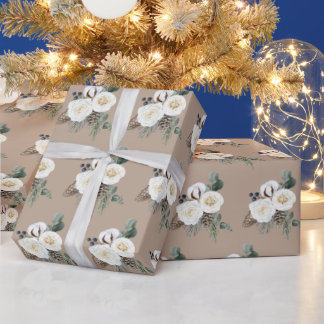Elegant winter bloemeninpakpapier cadeaupapier