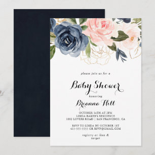 Elegant winter bloemenkalligrafie Baby shower Kaart