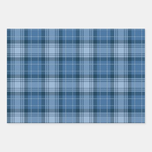 Elegant Winter Blue Tartan Plaid Gender-Neutral Inpakpapier Vel (Voorkant 3)