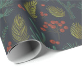 Elegant Winter Botanical Greenery Cadeaupapier (Rol Hoek)