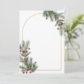 Elegant Winter Botanical Wedding Invitation  (Debout devant)