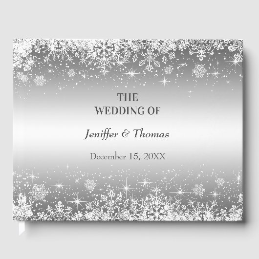 Elegant winter bruiloft gastenboek (Voorkant)