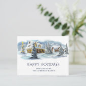 Elegant Winter Country Land Kerstgroet Briefkaart (Staand voorkant)