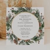 Elegant Winter Evergreen Wedding Invitation Kaart