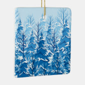 Elegant Winter Fir Trees Kerstmis | Versiering Keramisch Ornament (Rechts)