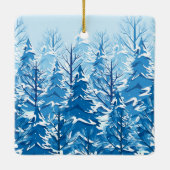 Elegant Winter Fir Trees Kerstmis | Versiering Keramisch Ornament (Achterkant)