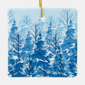 Elegant Winter Fir Trees Kerstmis | Versiering Keramisch Ornament (Voorkant)