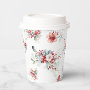 Elegant Winter Floral Botanisch Baby shower Papieren Bekers