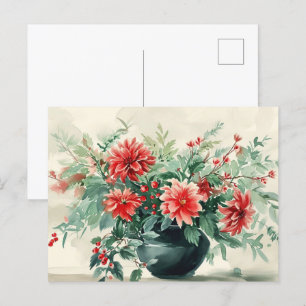 Elegant Winter Floral Briefkaart