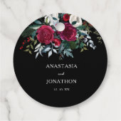 Elegant Winter Floral kerstbruiloft Bedankjes Labels (Achterkant)