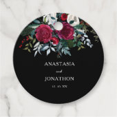 Elegant Winter Floral kerstbruiloft Bedankjes Labels (Voorkant)