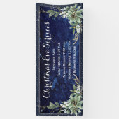 Elegant Winter Floral Kerstkerkerdienst Spandoek (Verticaal)