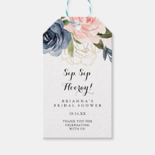 Elegant Winter Floral Sip Sip Hooray Vrijgezellenf Cadeaulabel