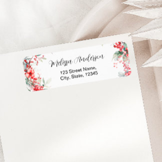 Elegant Winter Floral Vrijgezellenfeest Retouradre Etiket