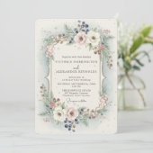 Elegant Winter Floral Wedding Invitation (Debout devant)