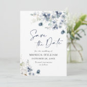 Elegant Winter Foliage Boho Wedding Save the Date (Staand voorkant)