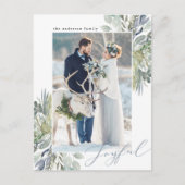 Elegant Winter Foliage Lijst | Holiday-foto Briefkaart (Voorkant)