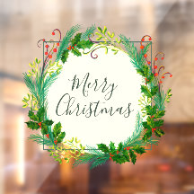 Elegant Winter Foliage Wreath Merry Kerstmis