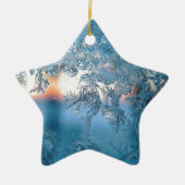 Elegant Winter Frosted Glass Ice Crystals Keramisch Ornament (Voorkant)