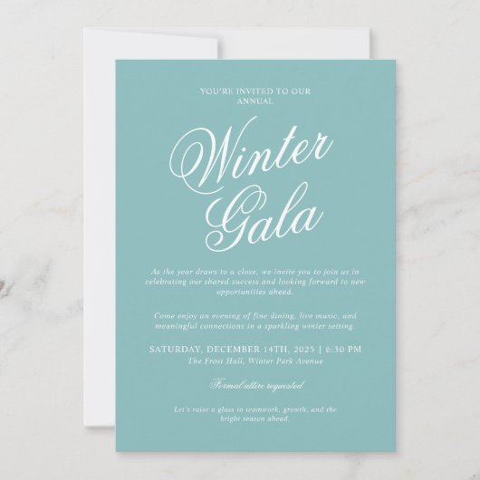 Elegant Winter Gala Invitation Formal Holiday (Devant)