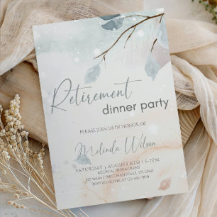 Elegant Winter Gemarmerd Pensioen Dinerfeest Kaart