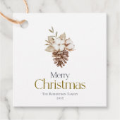 Elegant Winter Gift Label – "Vrolijk Kerstfeest" (Voorkant)