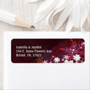 Elegant Winter Glitters Wedding Return Address Etiket