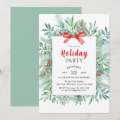 Elegant Winter Greenery Holiday Kaart (Voorkant / Achterkant)