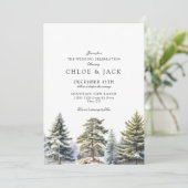 Elegant Winter Greenery Wedding Invitation (Debout devant)