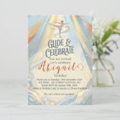 Elegant Winter Ice Skating Birthday Invitation  (Debout devant)