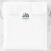 Elegant Winter Kerstboom Retouradres Label (Tas)