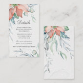 Elegant Winter Kerstfeestdag Waterverf Floral Informatiekaartje (Voorkant / Achterkant)