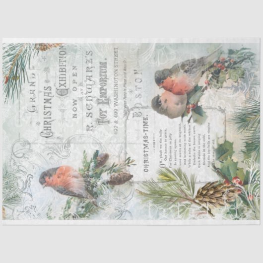 Elegant Winter Kerstrobots ontkoppelen Tissuepapier (Voorkant)