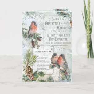 Elegant Winter Kerstroins Feestdagen Kaart