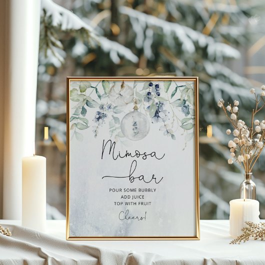 Elegant winter Mimosa bar Poster