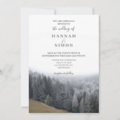 Elegant Winter Mountain Pines Wedding Invitation Kaart (Voorkant)