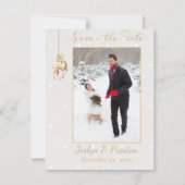 Elegant Winter Photo Save the Date Aankondiging (Voorkant)