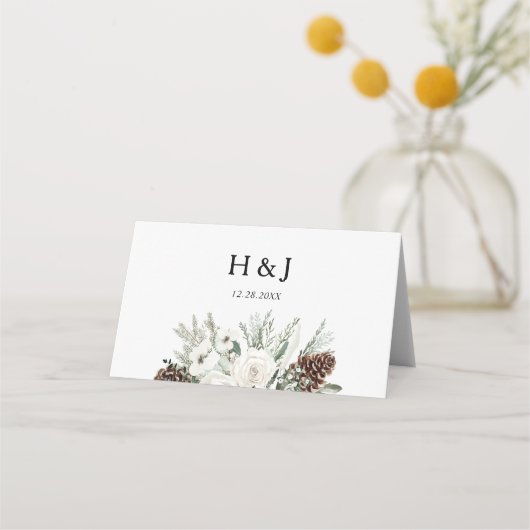 Elegant Winter Pine Bruiloft (Achterkant)