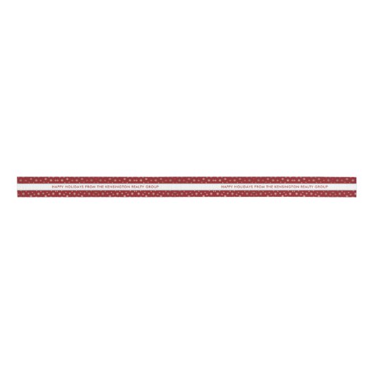 Elegant Winter Silver Red Snowflake Pattern Stripe Grosgrain Lint (Voorkant)