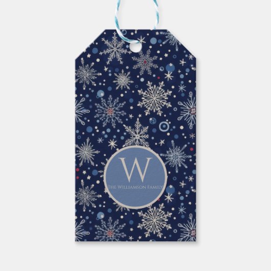 Elegant Winter Snowflake Cadeaulabel (Voorkant)